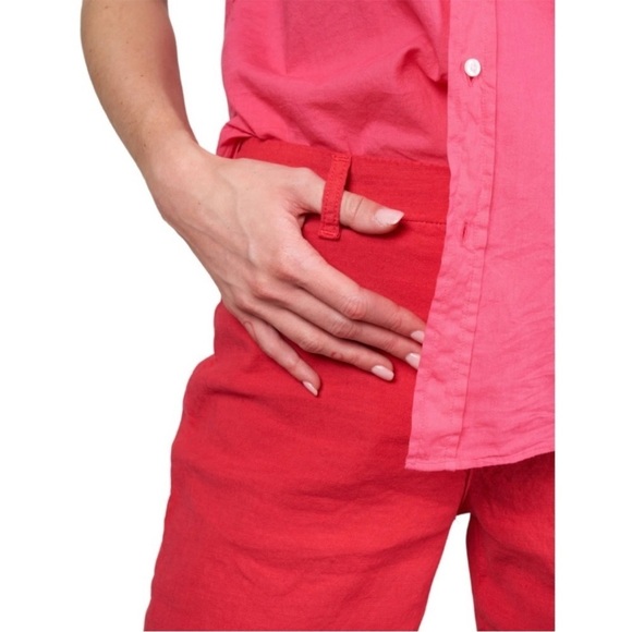 Frank & Eileen Kinsale Performance Pant Raw Hem High Rise 2 Red classic cropped - Picture 4 of 15